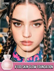 Misslyn Fondotinta Skin Glow, fondotinta opaco a lunga durata e traspirante - fondotinta opaco dalla copertura completa impermeabile, antitraspirazione, senza olii, senza imperfezioni, senza appesantire, texture liquida, ideale per feste, spiaggia, viaggi, campeggio, all'aperto, regali, moda, Capodanno, cosplay, festival, campus, scuola, atmosfera gioiosa, Capodanno cinese, vegano, senza crudeltà