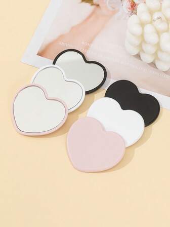1pc/5pcs/10pcs/20pcs/50pcs Heart-Shaped Compact Mirror, Student Portable Mirror, Travel Pocket Mirror, Heart-Shaped Makeup Mirror,Makeup,Cheap,Room Decor,Vanity,Travel,Bedroom,Makeup Accessories,Mirror,Vanity Mirror,Mini Mirror,Compact Mirror,Mirror Small,Hand Mirror,Cheap,Stocking Stuffers,Makeup,Makeup Tools,Cheap Stuff,Gifts,Gifts For Women,Christmas Gifts