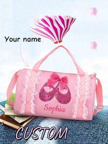 Bolsa de ballet con lentejuelas para niños, una mochila linda y una bolsa de viaje deportiva. Personaliza este bolso de hombro con tu nombre u oraciones festivas. Nombre propio, iniciales, números de la suerte, talla grande. Perfecto para viajes, salidas, baile, ejercicio, regalos a amigos, recuerdos, ocasiones de Navidad, Año Nuevo y regreso a clases.