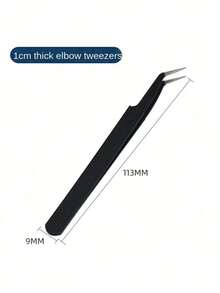 2 pezzi/1 pezzo Strumenti per estensioni ciglie, Pinzette curve nere, Strumenti per il trucco, Pinzette per ciglie