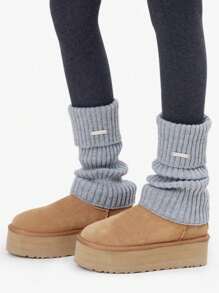 1Pair Solid Color Leg Warmers, Warm Socks, Fashionable And Cozy, Suitable For Back To School Outfit, Autumn/Winter, Casual Shopping, Holiday, Christmas Party Wear Autumn Accessories