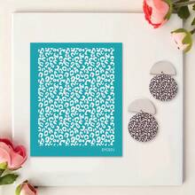 Plantilla de serigrafía de arcilla polimérica con patrón asimétrico, serigrafía de arcilla, utilizada para decorar pendientes de arcilla y otras joyas de arcilla