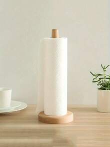 1Pc Wooden Paper Towel Holder,Kitchen Paper Towel Dispenser, Paper Towel Holder Countertop,Bamboo Paper Towel Roll Holder,Napkin Stand On The Desk,Kitchen Towel Rack,Tissue Rack For Kitchen,Dining Room,Restaurant,Plastic Wrap Holder,Table Top Items,Kitchen Storage,Organizer,Standard Roll Holder For Cabinet,Stand With Anti-Skid Base