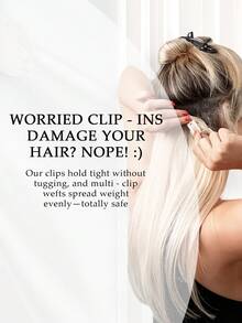 70-100g Clipes de Cabelo Humano Real 7 peças 1 conjunto pode ser usado, 2 conjuntos podem ficar muito cheios, Extensões de Cabelo Humano Natural Retas Sem Costura Clipe-In, Destaques, Essenciais para Férias, Festivais, Escola, Noiva