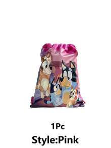 Bluey 1Pc Bluey Theme Drawstring Gift Bag Cartoon Non-Woven Storage Bag Organizer Bag Suitable For Parties And Gatherings For Storage And Decoration Of Birthday Gifts(Some Parts May Be Random)