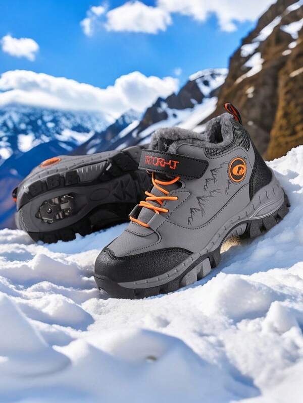 1 Paar neue Plüsch-Winterschuhe für Jungen, Outdoor-Wanderstiefel