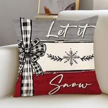 4pcs Christmas Throw Pillow Covers - 18 X 18 Inch Set (Pillow Inserts Not Included) - Christmas Tree, Winter Cottage, Holiday Cheer Bright Cushion Covers, Washable With Zipper Closure - Suitable For Sofa, Patio, Bedroom, All Room Types, Holiday & New Year Decor, Festive Parties, Christmas Party, Holiday Decoration, Party Favors, Home Decor, Fun Christmas Party Decorations, Christmas Holiday, Happy New Year, Christmas Gifts, Christmas Decoration