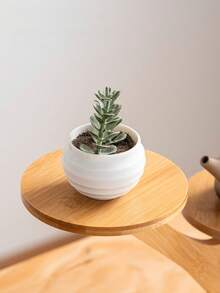 1 szt. bambusowy stojak na doniczki z tacką do dekoracji sukulentów, specjalny stojak na kwiaty na balkon, kreatywny stojak do przechowywania z litego drewna bambusowego, stolik z figurkami/ozdobami