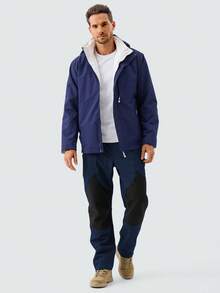 ZUTY 男士滑雪软壳单板滑雪裤，户外徒步保暖内衬拉链裤腿滑雪服 - 藏蓝色 - 查看 9