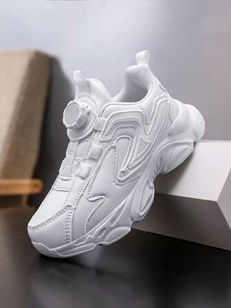 Teenagers' White Sneakers, Casual Shoes For Students, Outdoor Activities & School, Non-Slip, Durable Running Shoes, Suitable For All Seasons