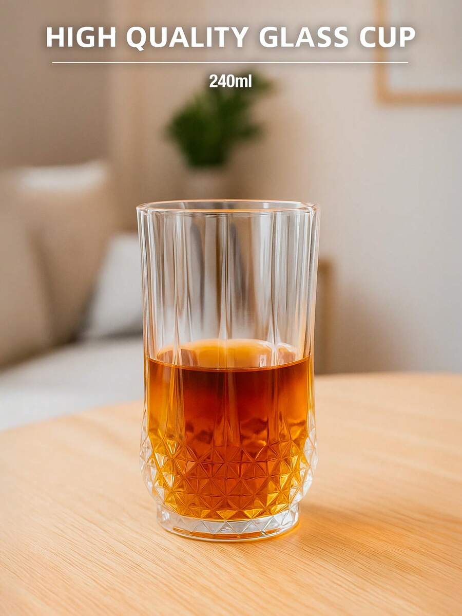 6 SZTUK/1 ZESTAW Domowy prosty przezroczysty kubek na wodę, kubek na sok, kubek na kawę, kubek na wino, różne kubki do napojów z wieloma opcjami, duża kolekcja