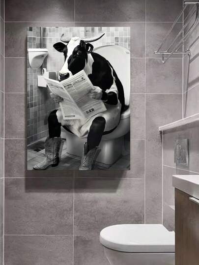 Placa/Quadro Decorativo Banheiro Engraçado Arte Pop Lavabo Divertido