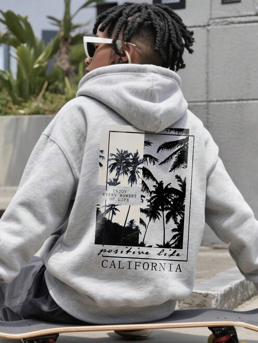 青少年男孩服装，宗教和街头复古风格印花图案，休闲风格，连帽运动衫，适合秋冬季穿着，适合购物、聚会、旅行和上学