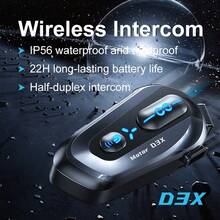 D3X Motorcycle Helmet Intercom, BT 5.4, IPX6 Waterproof, Music Sharing, Unlimited Number Of Intercoms, Suitable For All Motorcycle Helmets, Voice Control, Wireless Calling Headphones, Hands-Free Calling Music Headphones Suitable For Full And Half Helmets