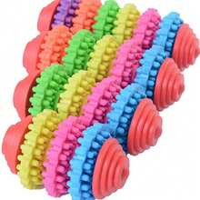 Pet Healthy Teeth Gums Chew Gear Toy Chew Training Tool Colorful Rubber Pet Dog Puppy Dental Teething Toy