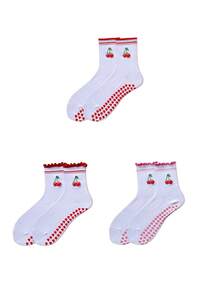 1/3/6 pares de meias femininas com aderência para pilates, meias antiderrapantes para ioga, meias esportivas antiderrapantes com barra fofa, meias com aderência para academia e hospitais - Multicolorido - Ver 12