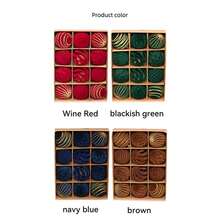 Christmas Velvet Ball Ornaments Set, 12 Pcs Shiny/Cutout Christmas Tree Ball Hanging Decorations - 酒紅色 - 查看 5