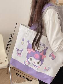 Official Reversible Canvas Tote Bag – , , & Friends, 2-Sided Print Shopping Bag, 43×31 cm Oversized Cotton Tote, 12 cm Gusset, Inner Pocket & Zipper Closure, Heavy-Duty 12 公分Teens, Students, Moms & Collectors - 查看 12