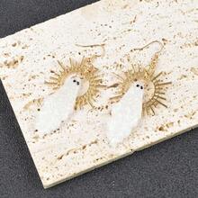 2pcs Bohemian Retro Ghost Hoop Earrings, Halloween Party Jewelry Gift