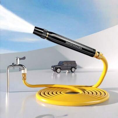 Pistola de agua de alta presión para lavado de autos, pistola de agua de alta presión para uso doméstico, adecuada para enjuagar, regar plantas y verduras, con conector de manguera de agua de acero inoxidable