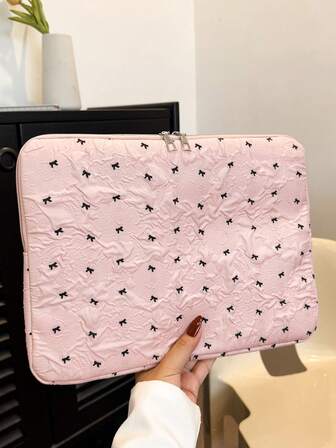 Multi-Size Laptop Bag With Bow Pattern, Handheld Computer Protective Sleeve, Tablet Storage Pouch, Fits 13/13.3/14/15/16 Inch Laptops, Notebooks, Chromebooks
