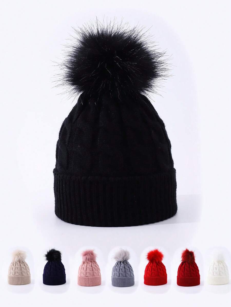 Women's Rhombus Pattern Casual Acrylic Knit Hat, Autumn/Winter