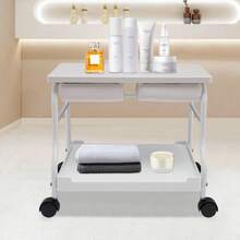 Tragbarer Kosmetiker-Wagen, Fußtherapie-Fußbad mit Rädern, Manicure-Fußsteiger, Schönheitssalon oder Nageltechnik-Fußbad-Spa, Massage-Station, weiß/schwarz