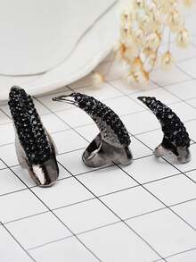 5 件套万圣节恶指、复古鹰爪戒指、水钻指甲装饰指环、性感戒指