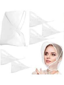 1 Pieces Rain Bonnet With Visor Clear Waterproof Rain Scarf Protect Hairstyle Plastic Rain Hats For Women Fall
