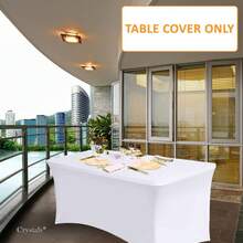 6FT Elastic Spandex Table Cover For Standard Folding Tables Party Buffet Cloth - Black - View 10