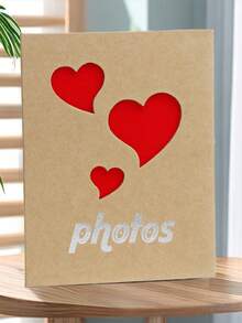 1pc Letter Graphic Hollow Out Photo Album, Simple Portable Photo Card Case For Photo, Card Storage - Multicolor - View 4