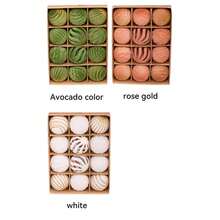 Christmas Velvet Ball Ornaments Set, 12 Pcs Shiny/Cutout Christmas Tree Ball Hanging Decorations - 白色 - 查看 2