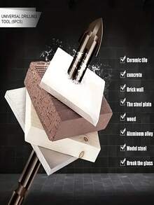 5 piezas Brocas de punta de lanza en forma de cruz - Herramientas de perforación universales de alta eficiencia, brocas de reafilado cruzado con vástago hexagonal para vidrio/cerámica/herramientas eléctricas de carpintería, repuestos para bricolaje/profesionales/talleres - Accesorios antioxidantes de carburo, resistentes al desgaste, sin astillas en azulejos, anti-quemaduras, ahorro de tiempo - 3/4/5/6/8 mm.