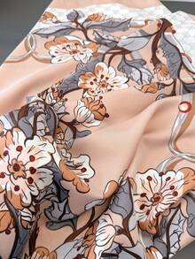 1 pieza Diseño lujoso con estampados florales Pañuelo cuadrado de mujer para primavera y verano de twill, versátil como diadema, accesorio de moda para protección solar, chal, adecuado para viajes, pañuelo bohemio, regalo, accesorio y uso diario al aire libre, decoración elegante para bolsos.