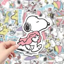 SNOOPY 50张史努比涂鸦经典贴纸ins可爱笔记本装饰手账手机贴防水 - 彩色 - 查看 5