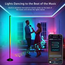 NBBUFF Đèn góc sàn 1 chiếc, đèn sàn LED đổi màu, đồng bộ nhạc, đèn chiếu sáng góc hiện đại có điều khiển từ xa và ứng dụng, chế độ DIY sáng tạo và chức năng hẹn giờ, đèn đứng thông minh LED cho phòng ngủ, phòng khách, phòng chơi game, trang trí Halloween và Giáng sinh, quà tặng sinh nhật. - đèn sàn - Xem 7