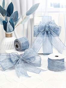 10 Yards-Dusty Rose Wired Crinkle Ribbon For Bow Making,Gift Wrapping, Wreaths & Christmas Tree Bows,Soft Pink Shimmery Metallic-Like Texture, Elegant Wrinkled Surface, DIY Crafts, Holiday Home Decor, Wedding & Party Decorations, Crepe Paper-Like Ribbon,Fish Tail Organza Ribbons,Bows,Headpieces,Garments Accessories