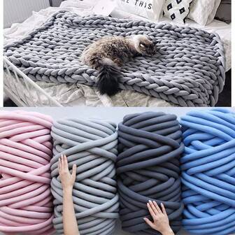 1 Roll Chunky Iceland Yarn, DIY Bag, Handmade Knitting, Pillow, Cat Bed, Super Thick Stuffing Yarn Strips, Suitable For Weaving Various Items, No Tools Needed, Hands-On Crafting For Bags, Baskets, Pillows, Pet Beds, DIY Crafts