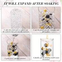 200 克无孔人造浮珠，混合尺寸 10 毫米/16 毫米/20 毫米，用于花瓶填充物、婚礼装饰、浮动蜡烛装饰、家居中心装饰，适合 DIY 婚礼、生日、主题派对、万圣节、圣诞节中心装饰（包括水珠） - 金色 - 查看 8