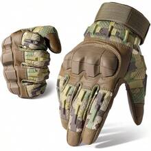 Rubber Guard Tactical Gloves Men Touchscreen Airsoft Motorcycle Hunting Outdoor - 偽裝 - 查看 12
