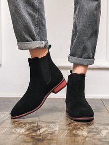 Nuovi stivali Chelsea da uomo con punta affusolata, versatili, retrò e minimalisti, adatti per lavoro, feste, vacanze e abbigliamento casual, ideali per l'autunno/inverno - nero - Visualizzare 9