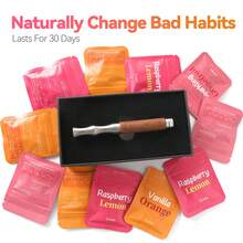 VTSAE Dispositivo de aire con sabor para inhalar aceites esenciales con sabor, diseñado para reemplazar malos hábitos, con tres paquetes de núcleos a base de plantas con un total de 9 varillas