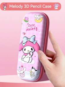 1 PC Sanrio 3D Pencil Case, Large Capacity Polyester Stationery Pencil Box With Kuromi & For Cinnamoroll Designs, Creative Cartoon Storage For Students, Gift Idea