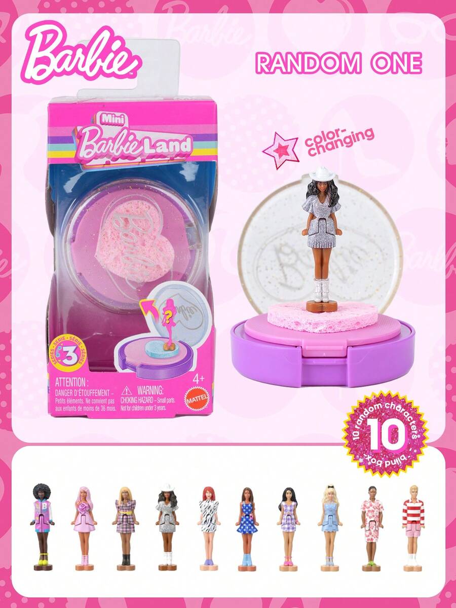 Mattel 1 件美泰官方授权随机角色盲盒芭比迷你芭比乐园时尚达人娃娃 1.5 英寸香水娃娃紧凑型惊喜揭秘娃娃玩具展示收藏礼物派对装饰女孩玩具圣诞节生日 - 粉色 - 查看 1