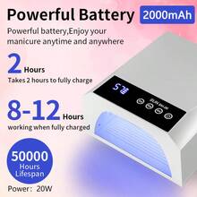UV 美甲灯 - 快干，凝胶指甲 UV 灯，带 3 个定时器，LCD 显示屏，节能 LED 美甲灯，适用于家庭和沙龙，USB - 白色 - 查看 2