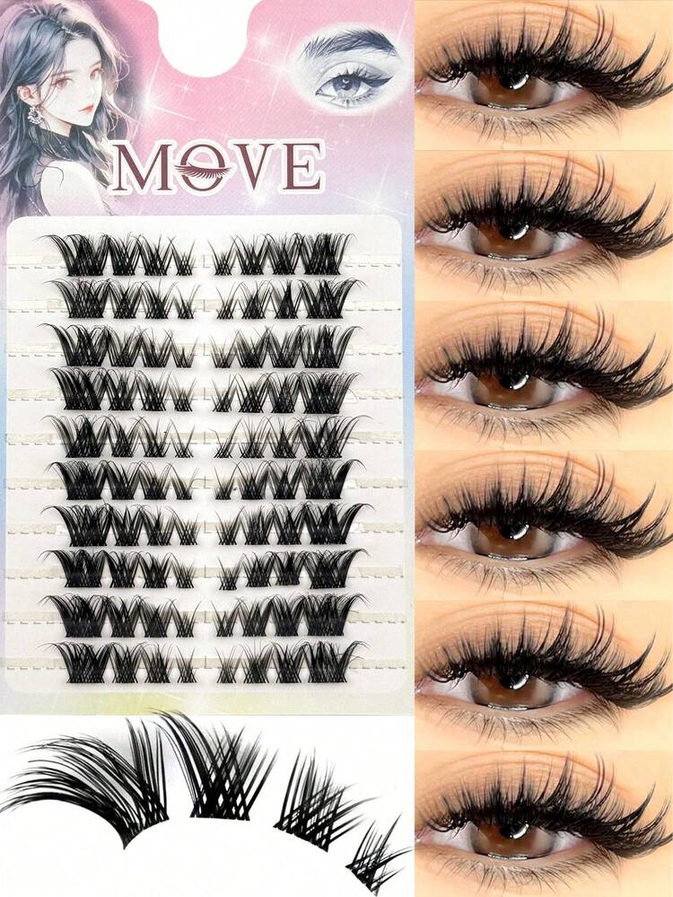 80pcs Anime False Eyelashes, C-Curl Foxy Eyes Lashes, Natural & Soft Lashes Suitable For Daily, Party Makeup, Cat Eye & Fairy Styles, Create Glamorous Look Lash Clusters,Eye Lash Clusters,Individual Eyelashes,Lashes,Fake Lashes - C - View 8
