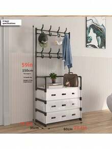 1 pieza Estante multiusos y versátil, antipolvo, adecuado para ropa, sombreros y zapatos, talla grande grueso y estable, fácil de instalar/desmontar, portátil, para sala de estar, dormitorio, oficina, dormitorio universitario - Multicolor - Ver 5