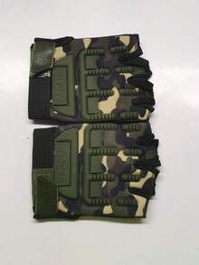 1 双儿童自行车手套儿童半指露指健身手套防滑凝胶适用于自行车摩托车，款式随机