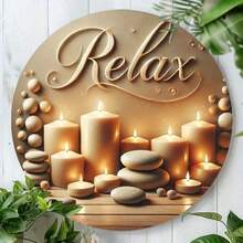 .8-Inch Zen Spa Round Metal Wall Art - Metal Sign Kitchen, Bedroom, Bar Decoration - Unique Design, Easy To Hang - Choice Home, Office Or Gifts, Room Decor, Random Style, Home Decor, Room Decor, Wall Decor Birthday Graduation - Multicolor - View 1