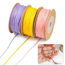 10 cuộn/Bộ 10 màu Dây thắt nút bằng sợi nylon nhiều màu ngẫu nhiên DIY làm vòng tay, lắc chân, vòng cổ, phụ kiện trang sức Di - Sợi nylon - Xem 8